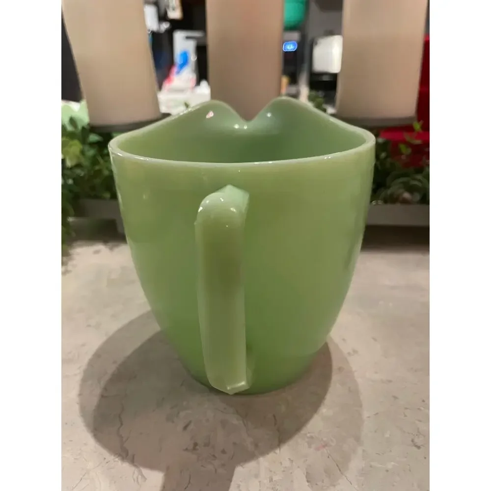 Vintage rare 32oz Jeanette Glass Milk Pitcher Jadeite Uranium Sunflower pattern